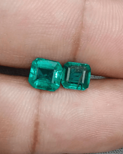 2.27ct/ 2 pcs Quality Zambian Emeralds , 100% Natural Earth Mined Gemstones. - SMSGEMS 
