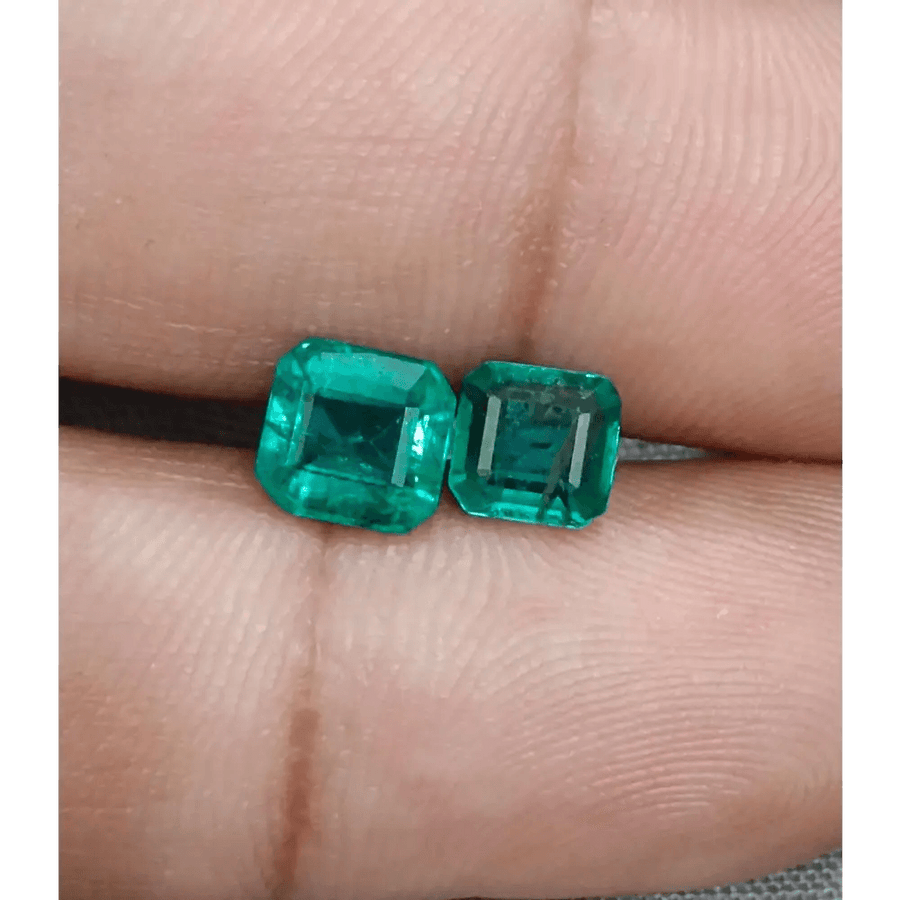 2.27ct/ 2 pcs Quality Zambian Emeralds , 100% Natural Earth Mined Gemstones. - SMSGEMS 