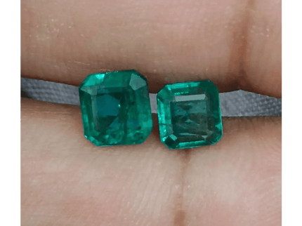 2.27ct/ 2 pcs Quality Zambian Emeralds , 100% Natural Earth Mined Gemstones. - SMSGEMS 