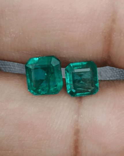 2.27ct/ 2 pcs Quality Zambian Emeralds , 100% Natural Earth Mined Gemstones. - SMSGEMS 