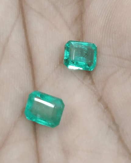 2.28ct/ 2 pcs Zambian Emeralds , 100% Natural Earth Mined Gemstones. - SMSGEMS 