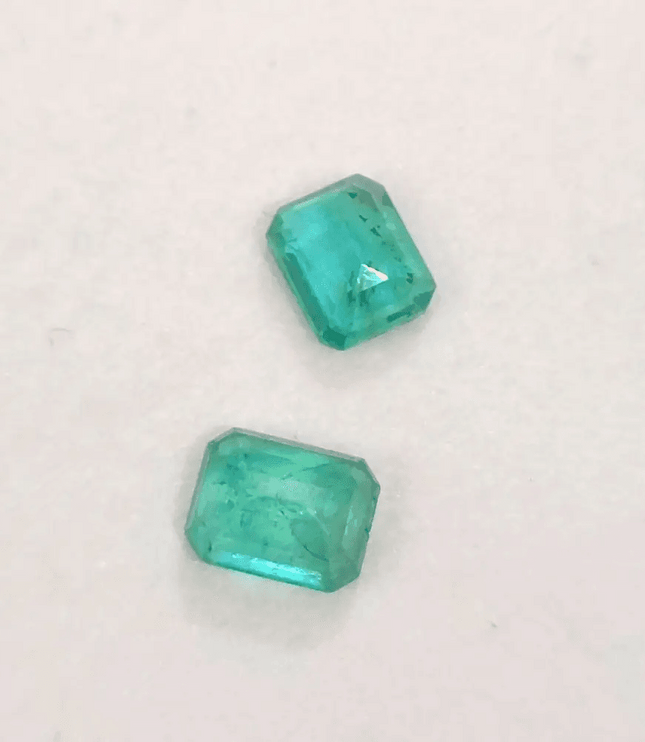 2.28ct/ 2 pcs Zambian Emeralds , 100% Natural Earth Mined Gemstones. - SMSGEMS 