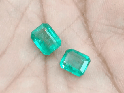 2.28ct/ 2 pcs Zambian Emeralds , 100% Natural Earth Mined Gemstones. - SMSGEMS 