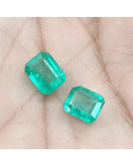 2.28ct/ 2 pcs Zambian Emeralds , 100% Natural Earth Mined Gemstones. - SMSGEMS 