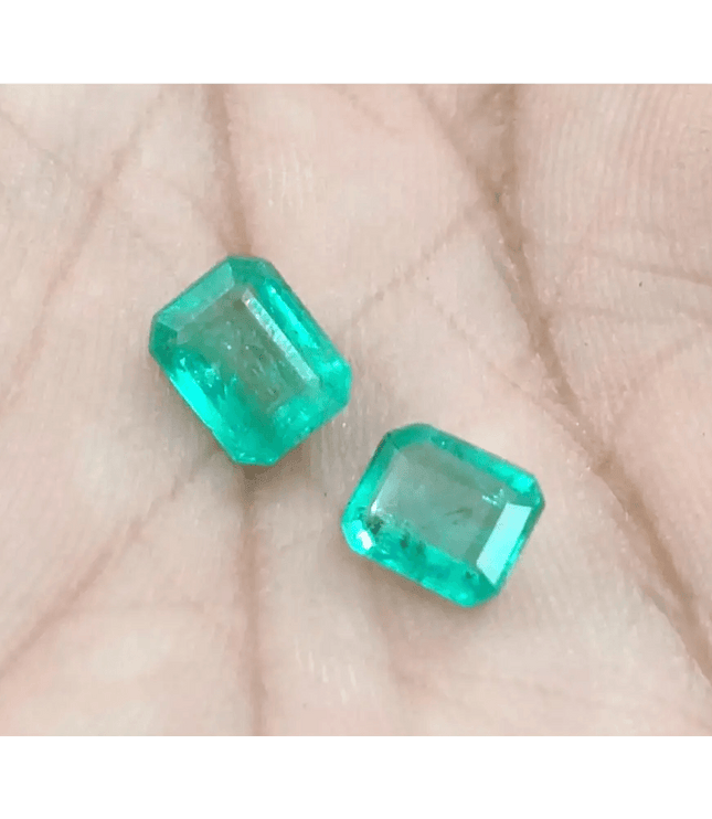 2.28ct/ 2 pcs Zambian Emeralds , 100% Natural Earth Mined Gemstones. - SMSGEMS 