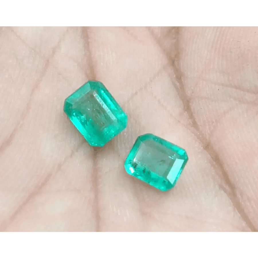 2.28ct/ 2 pcs Zambian Emeralds , 100% Natural Earth Mined Gemstones. - SMSGEMS 