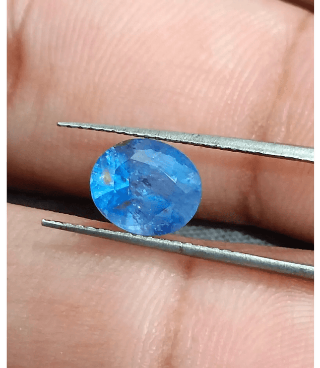 2.34ct Blue Ceylon Sapphire , 100% Natural Untreated Gemstone - SMSGEMS 