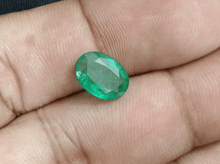 2.34ct Vivid Deep Green Zambian Emerald, 100% Natural Gem - SMSGEMS 