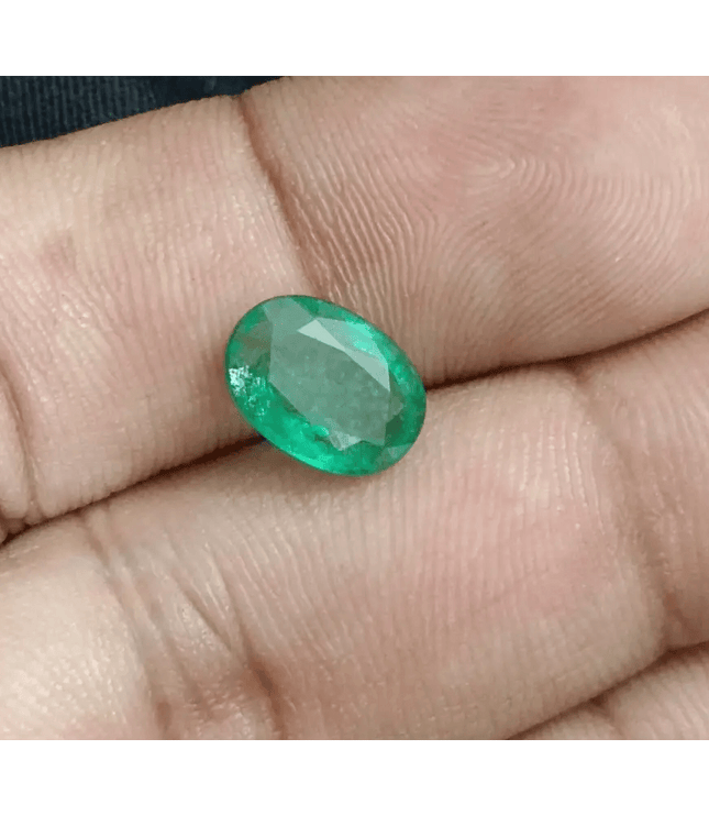 2.34ct Vivid Deep Green Zambian Emerald, 100% Natural Gem - SMSGEMS 