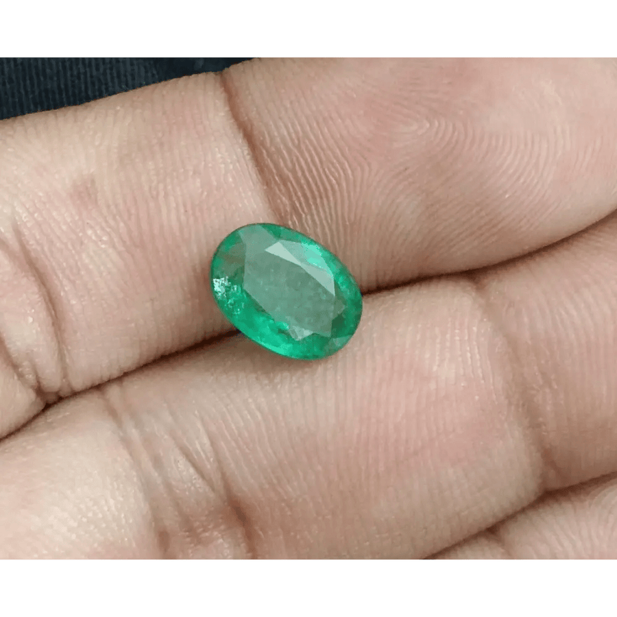 2.34ct Vivid Deep Green Zambian Emerald, 100% Natural Gem - SMSGEMS 