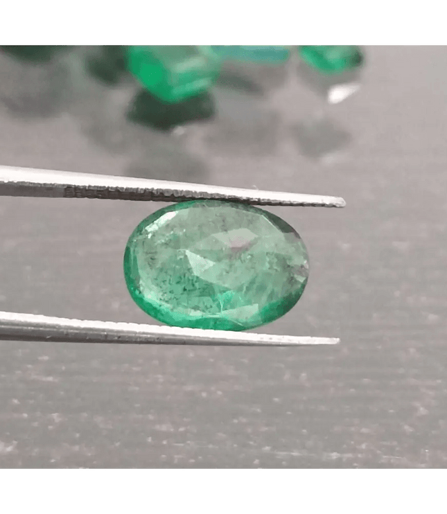 2.34ct Vivid Deep Green Zambian Emerald, 100% Natural Gem - SMSGEMS 