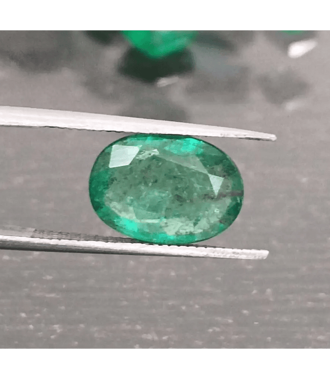 2.34ct Vivid Deep Green Zambian Emerald, 100% Natural Gem - SMSGEMS 