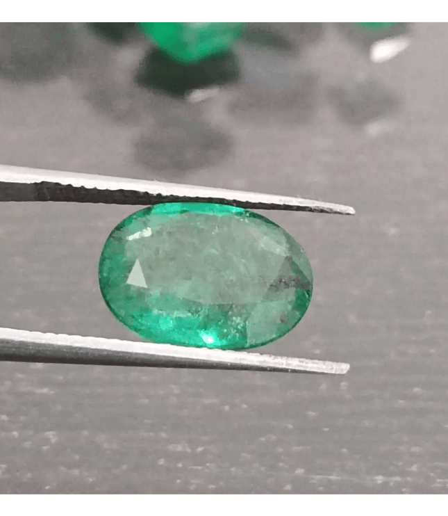 2.34ct Vivid Deep Green Zambian Emerald, 100% Natural Gem - SMSGEMS 