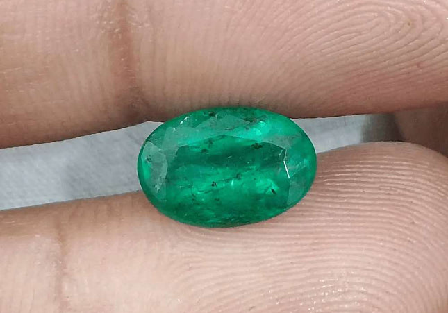 2.40ct Vivid Deep Green Swat Emerald, Natural Gemstone - SMSGEMS 
