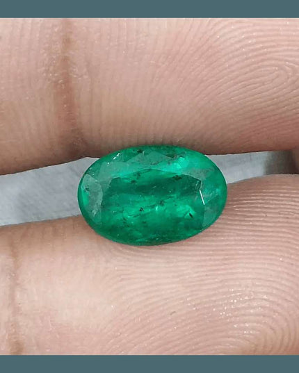 2.40ct Vivid Deep Green Swat Emerald, Natural Gemstone - SMSGEMS 