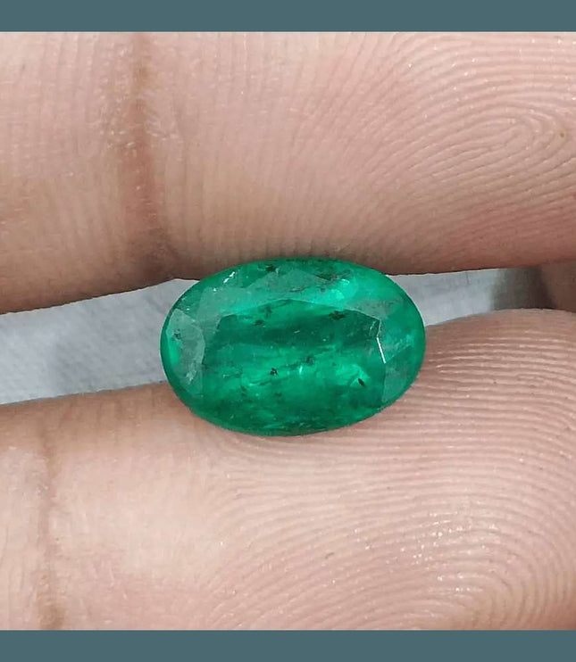 2.40ct Vivid Deep Green Swat Emerald, Natural Gemstone - SMSGEMS 