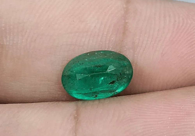 2.40ct Vivid Deep Green Swat Emerald, Natural Gemstone - SMSGEMS 