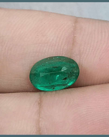2.40ct Vivid Deep Green Swat Emerald, Natural Gemstone - SMSGEMS 