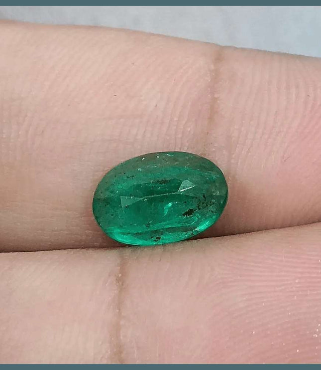 2.40ct Vivid Deep Green Swat Emerald, Natural Gemstone - SMSGEMS 