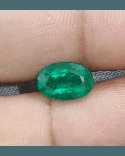2.40ct Vivid Deep Green Swat Emerald, Natural Gemstone - SMSGEMS 