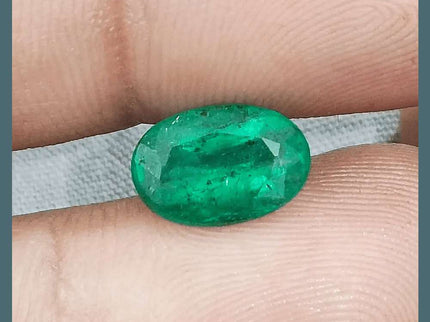 2.40ct Vivid Deep Green Swat Emerald, Natural Gemstone - SMSGEMS 