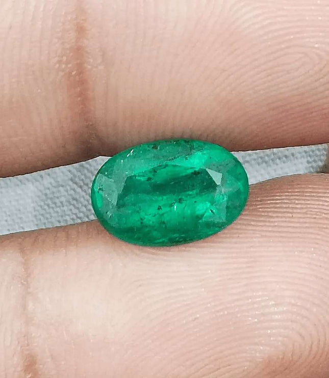 2.40ct Vivid Deep Green Swat Emerald, Natural Gemstone - SMSGEMS 