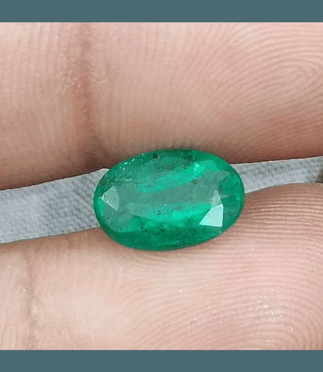 2.40ct Vivid Deep Green Swat Emerald, Natural Gemstone - SMSGEMS 