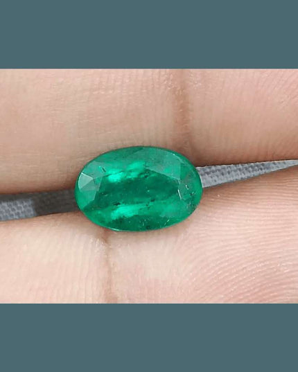 2.40ct Vivid Deep Green Swat Emerald, Natural Gemstone - SMSGEMS 