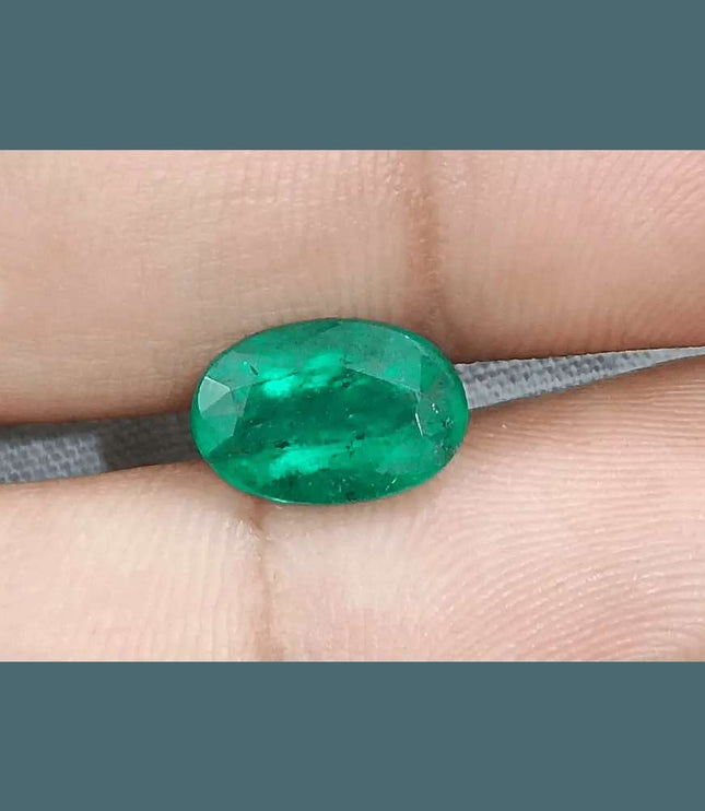 2.40ct Vivid Deep Green Swat Emerald, Natural Gemstone - SMSGEMS 