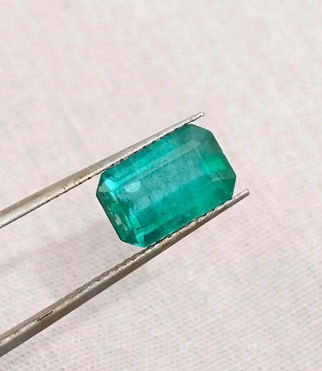 2.42ct Zambian Emerald , Natural Earth Mined Gemstone - SMSGEMS 