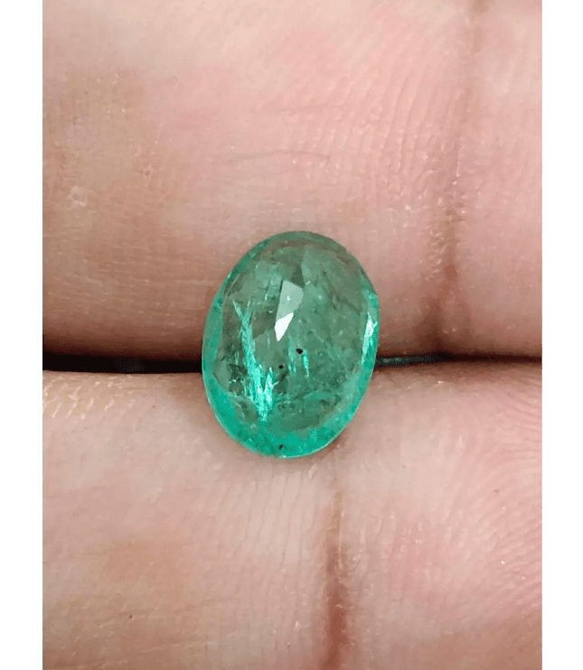 2.44ct Medium Bright Green Zambian Emerald , 100% Natural Earth Mined Gemstone - SMSGEMS 