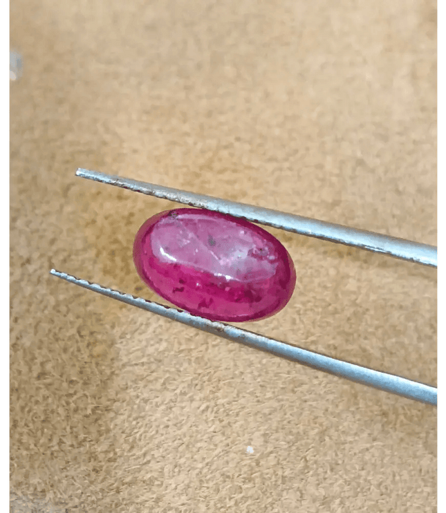 2.45ct Cabochon Cut Ruby , Natural Heated Earth Mined Gemstone - SMSGEMS 