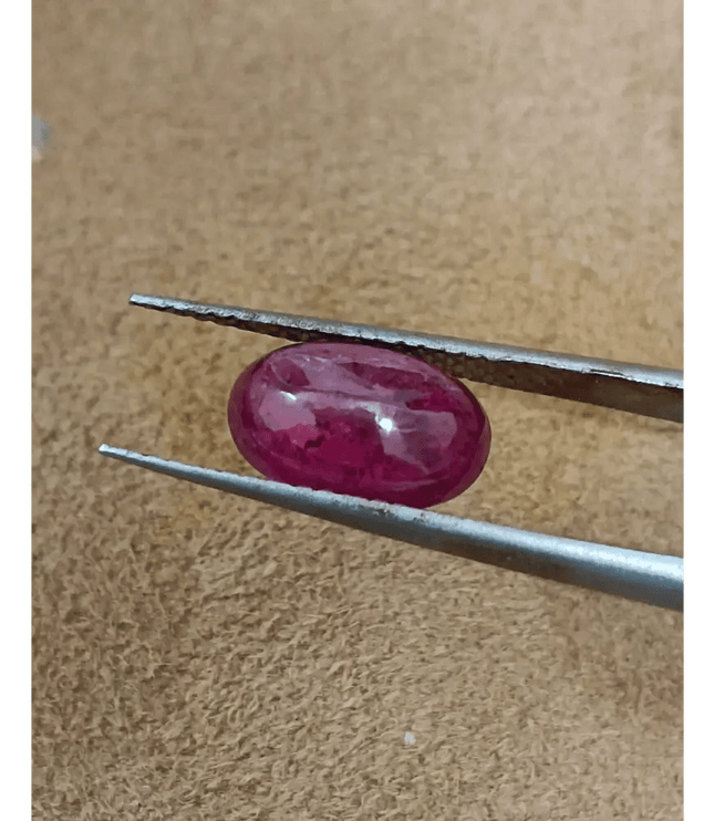 2.45ct Cabochon Cut Ruby , Natural Heated Earth Mined Gemstone - SMSGEMS 