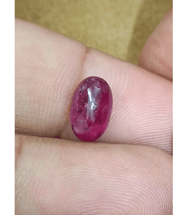 2.45ct Cabochon Cut Ruby , Natural Heated Earth Mined Gemstone - SMSGEMS 