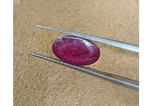 2.45ct Cabochon Cut Ruby , Natural Heated Earth Mined Gemstone - SMSGEMS 