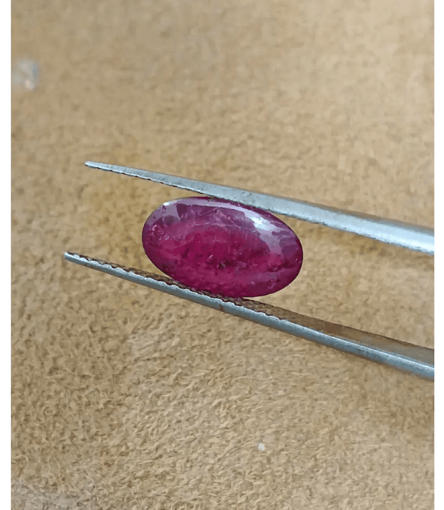 2.45ct Cabochon Cut Ruby , Natural Heated Earth Mined Gemstone - SMSGEMS 