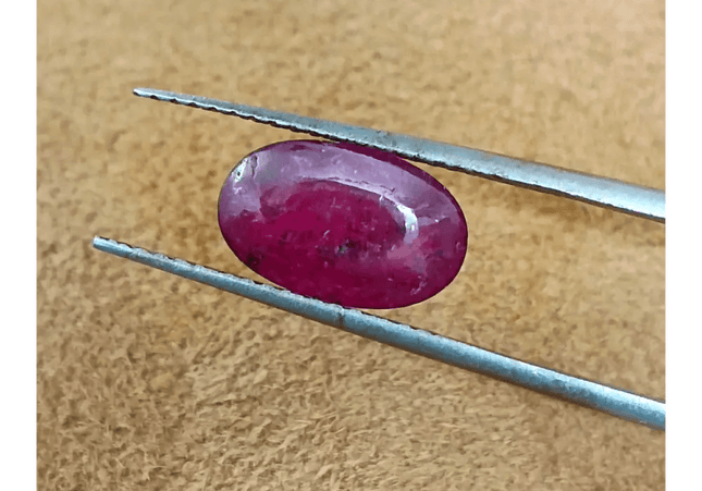 2.45ct Cabochon Cut Ruby , Natural Heated Earth Mined Gemstone - SMSGEMS 