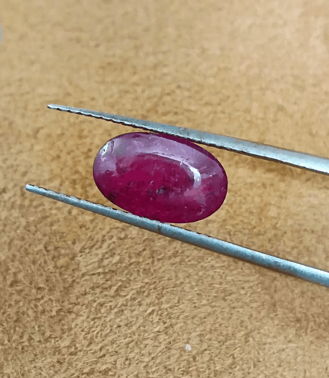 2.45ct Cabochon Cut Ruby , Natural Heated Earth Mined Gemstone - SMSGEMS 