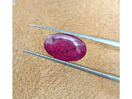 2.45ct Cabochon Cut Ruby , Natural Heated Earth Mined Gemstone - SMSGEMS 