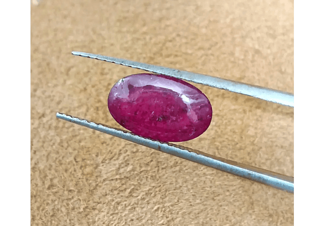 2.45ct Cabochon Cut Ruby , Natural Heated Earth Mined Gemstone - SMSGEMS 