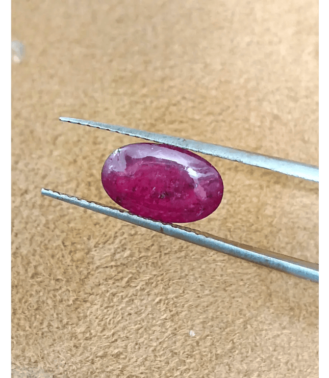2.45ct Cabochon Cut Ruby , Natural Heated Earth Mined Gemstone - SMSGEMS 