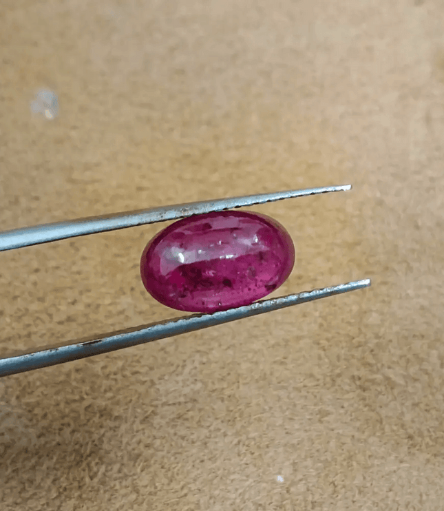 2.45ct Cabochon Cut Ruby , Natural Heated Earth Mined Gemstone - SMSGEMS 