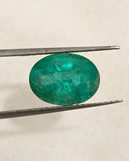 2.45ct Golden Green Zambian Emerald , 100% Natural Earth Mined Gemstone - SMSGEMS 