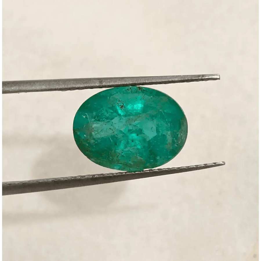 2.45ct Golden Green Zambian Emerald , 100% Natural Earth Mined Gemstone - SMSGEMS 