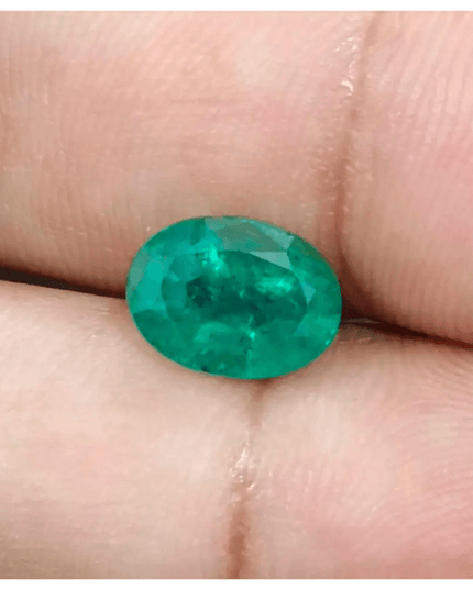 2.45ct Golden Green Zambian Emerald , 100% Natural Earth Mined Gemstone - SMSGEMS 