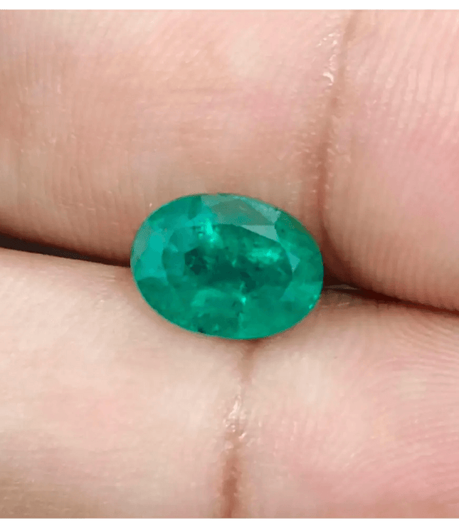 2.45ct Golden Green Zambian Emerald , 100% Natural Earth Mined Gemstone - SMSGEMS 