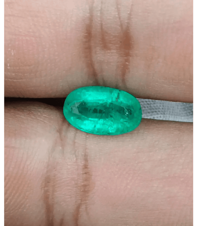 2.46ct Velvet Green Zambian Emerald , 100% Natural Earth Mined Gemstone - SMSGEMS 