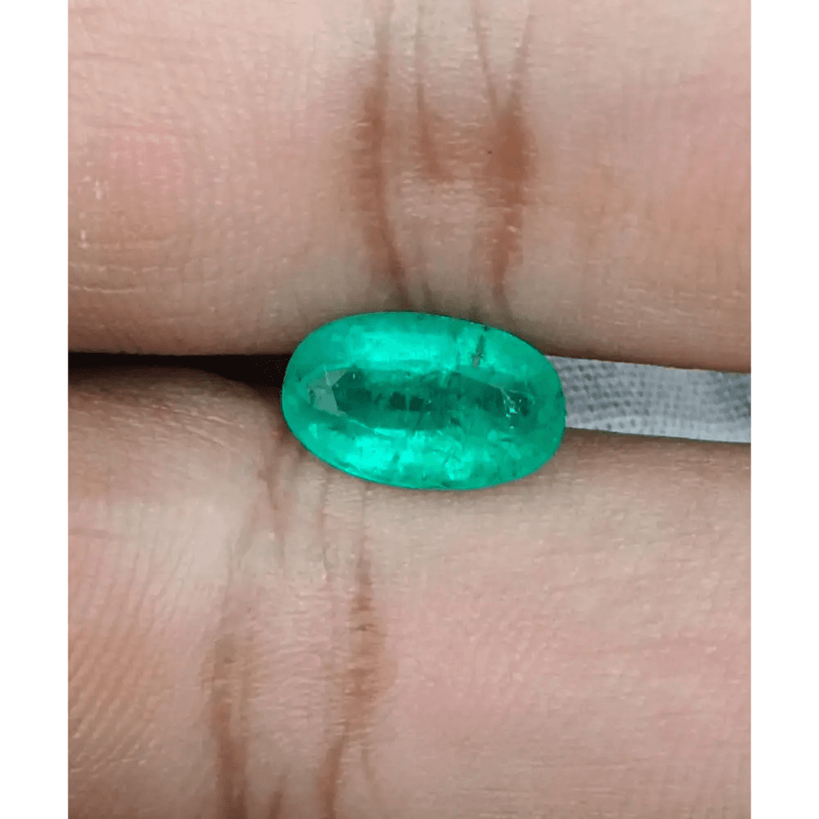 2.46ct Velvet Green Zambian Emerald , 100% Natural Earth Mined Gemstone - SMSGEMS 