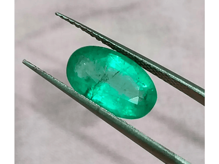2.46ct Velvet Green Zambian Emerald , 100% Natural Earth Mined Gemstone - SMSGEMS 