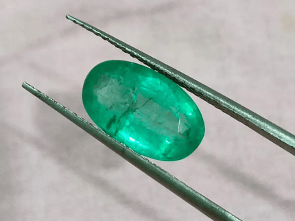 2.46ct Velvet Green Zambian Emerald , 100% Natural Earth Mined Gemstone - SMSGEMS 